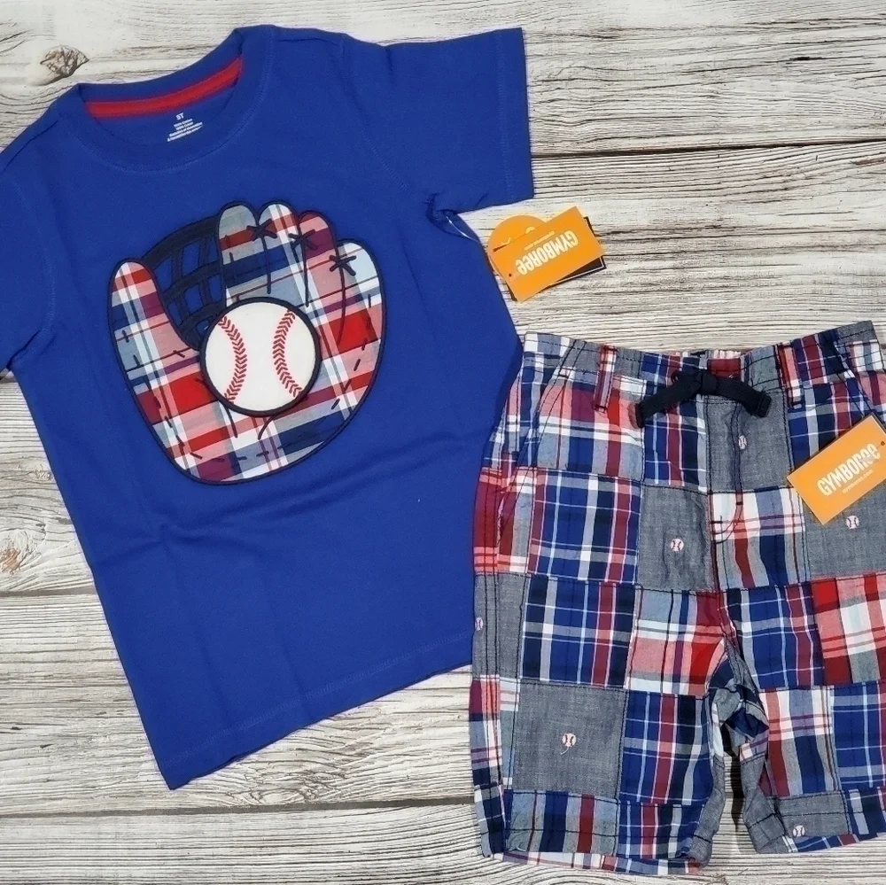 5T T-Shirts 4T Shorts Baseball Outfit Gymboree NWT